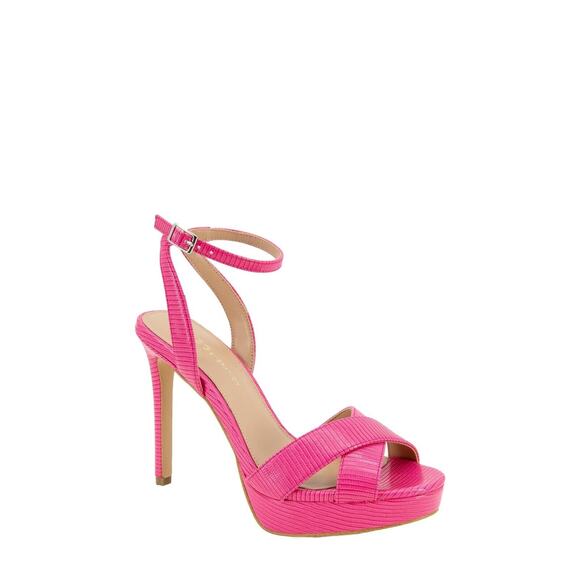 BCBGeneration Women's Niada Platform Ankle Strap Sandal, Dark Pink Size 9.5M - Picture 1 of 6